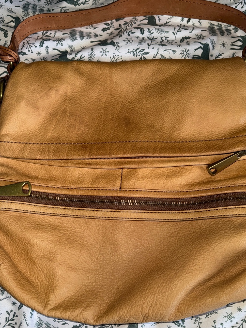 Fossil Tan leather shoulder bag